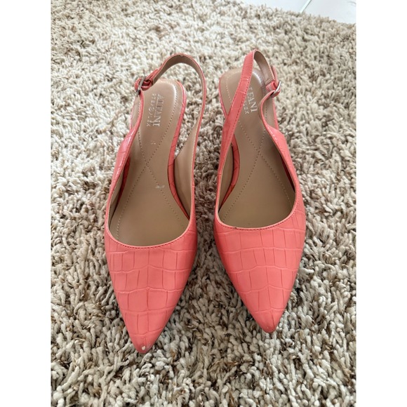 Alfani Shoes - Alfani Step 'n Flex Women's 8M Coral Faux Croc Slingback Heels